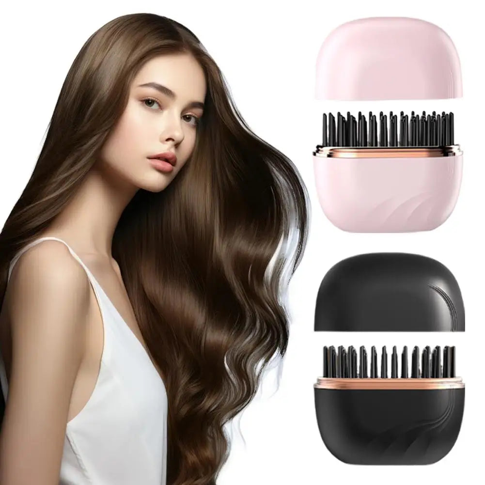 Travel Hair Straightener Brush – Compact, Fast & Gentle on Hair