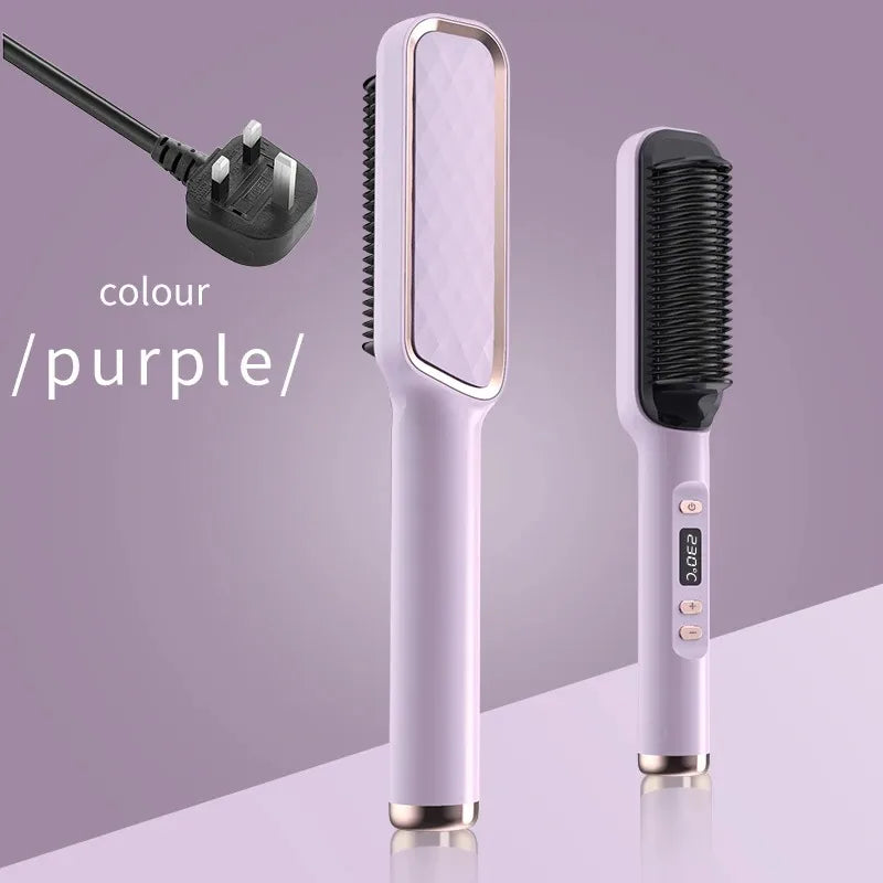 All-in-One Hot Comb & Straightener – Negative Ion Styling Tool for Frizz-Free Hair