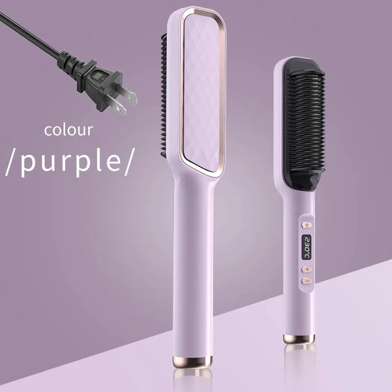 All-in-One Hot Comb & Straightener – Negative Ion Styling Tool for Frizz-Free Hair