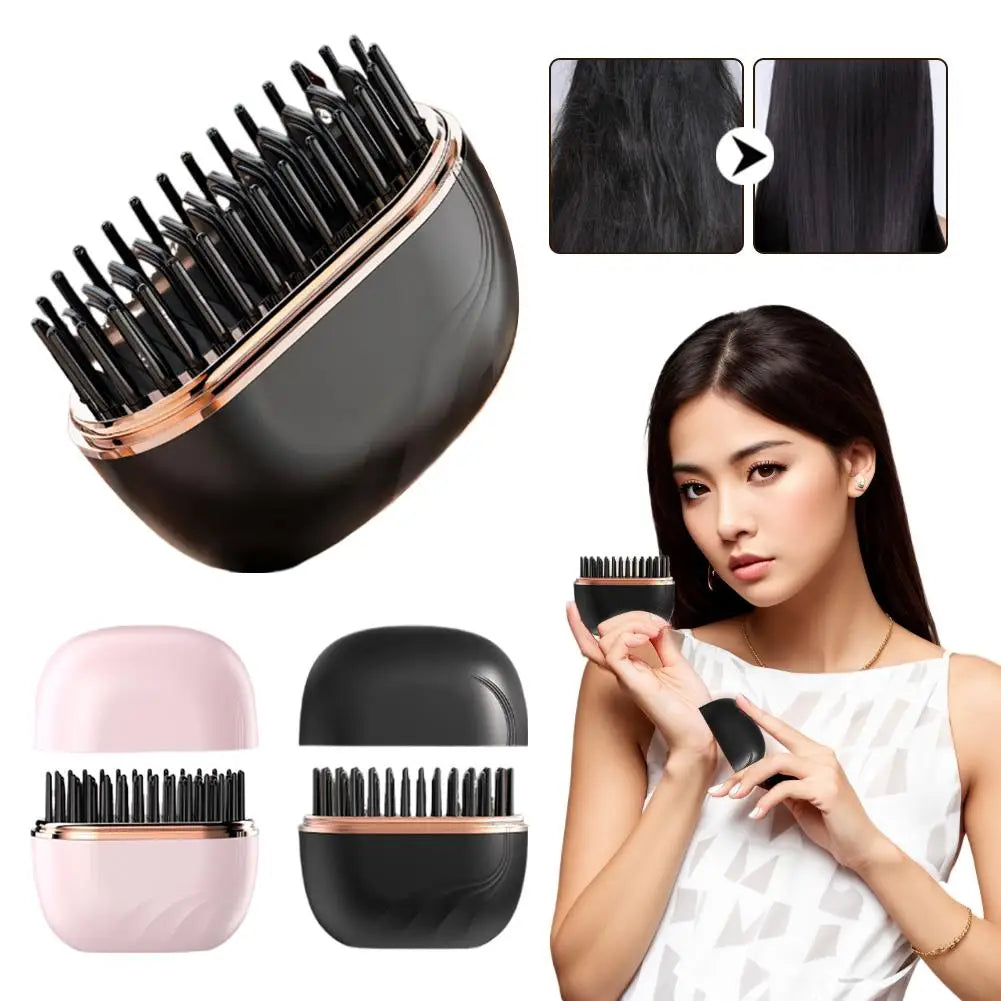 Travel Hair Straightener Brush – Compact, Fast & Gentle on Hair
