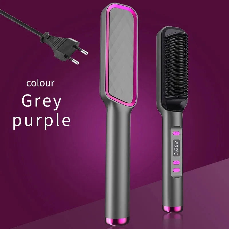 All-in-One Hot Comb & Straightener – Negative Ion Styling Tool for Frizz-Free Hair