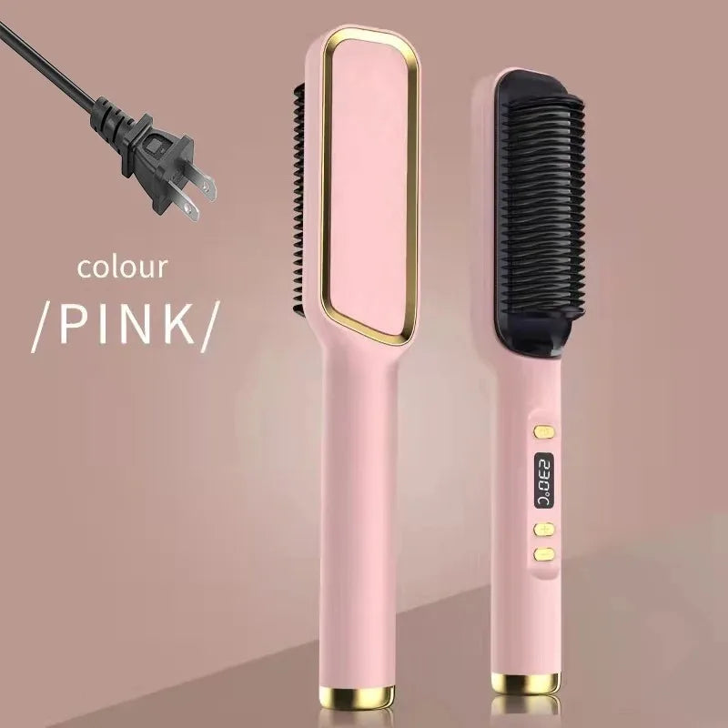All-in-One Hot Comb & Straightener – Negative Ion Styling Tool for Frizz-Free Hair
