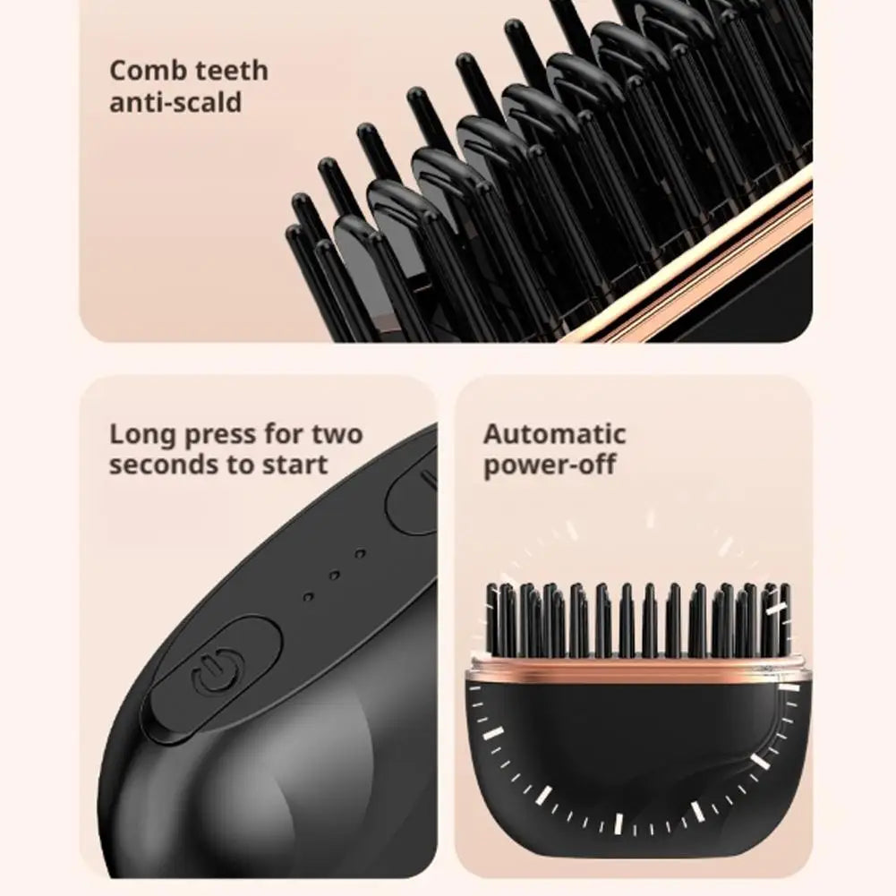 Travel Hair Straightener Brush – Compact, Fast & Gentle on Hair