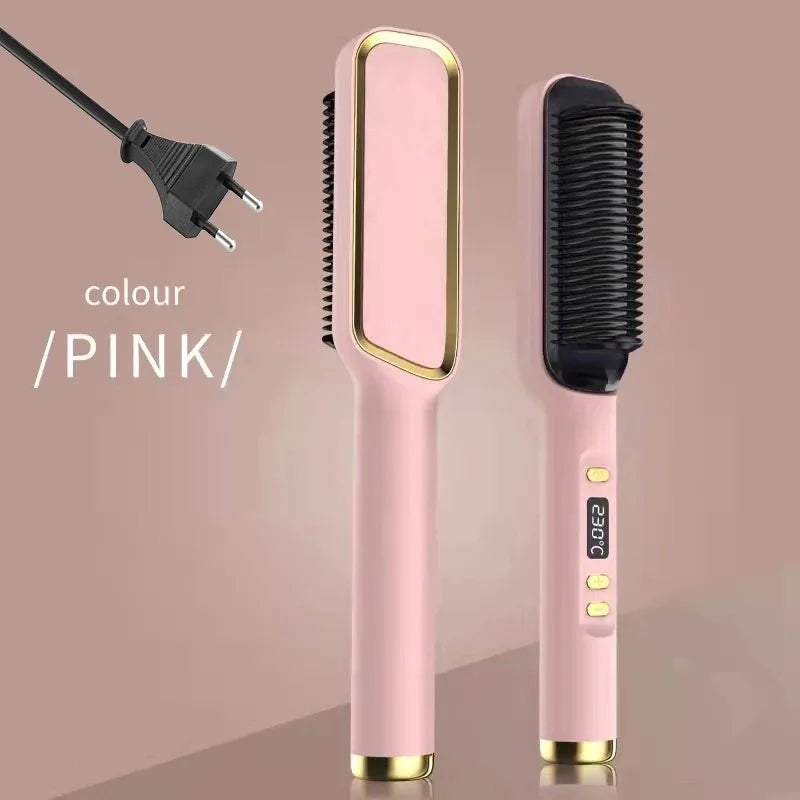 All-in-One Hot Comb & Straightener – Negative Ion Styling Tool for Frizz-Free Hair