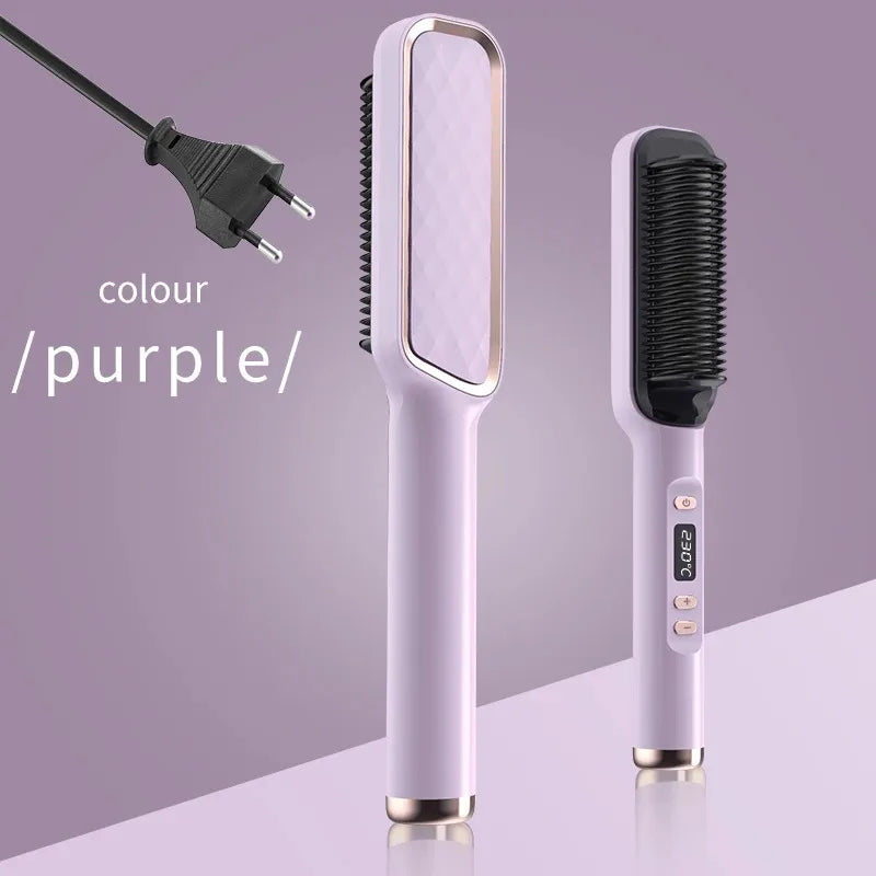 All-in-One Hot Comb & Straightener – Negative Ion Styling Tool for Frizz-Free Hair